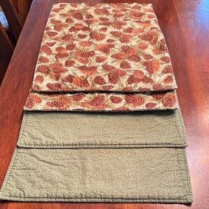 Reversible Pinecone and Green Rectangular Placemats (Set of 4)